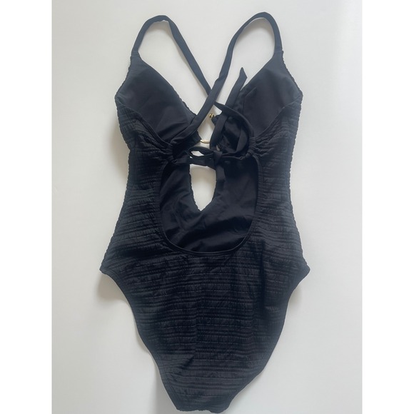 Becca by Rebecca Virtue Other - BECCA Black One Piece Swimsuit With Decorative Ring Women's Size Medium